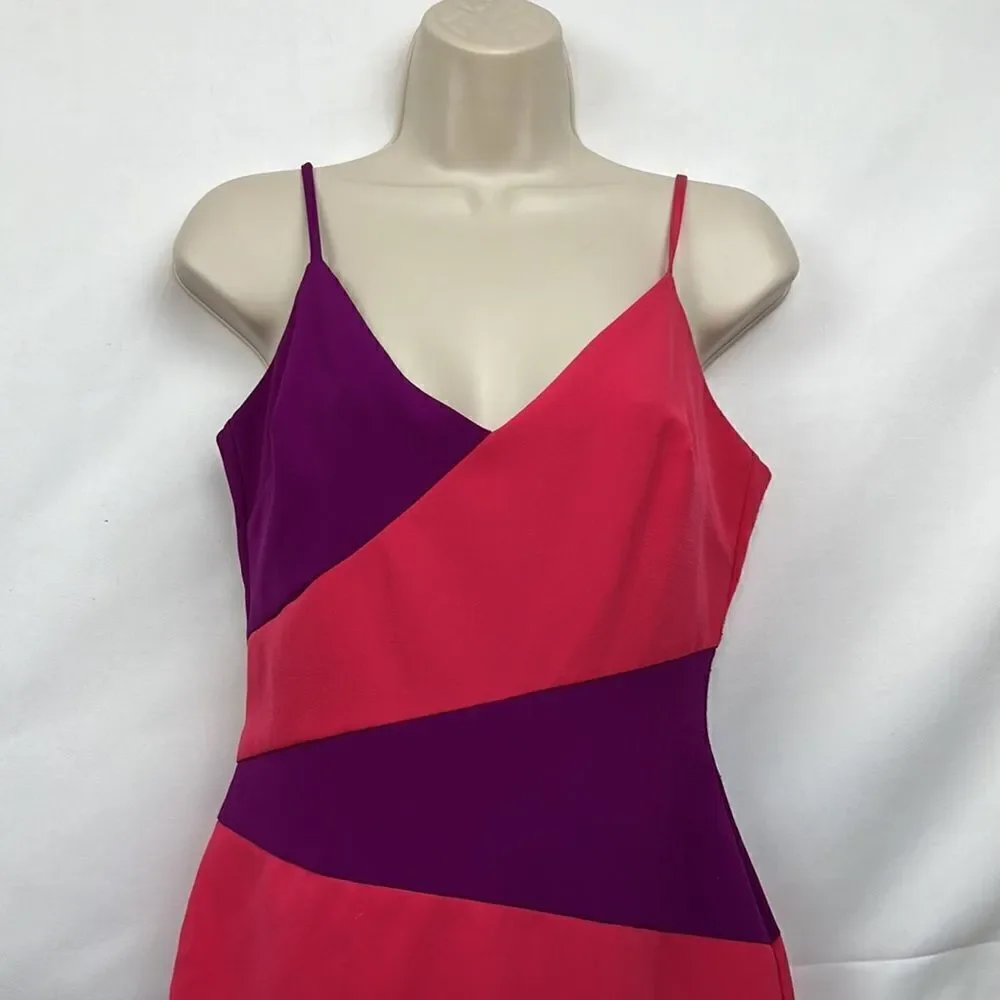 Nicole Miller Pink and Purple Asymmetrical dress size 4 - Picture 5 of 16